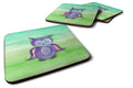 Purple Owl Watercolor Foam Coasters Set of 4 Cup Coasters for Indoor Outdoor, Tabletop Protection, Anti Slip, Mouse pad Material