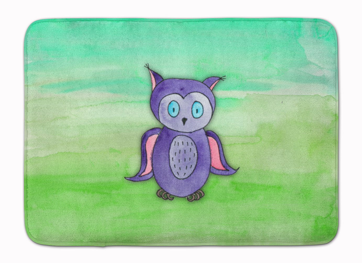 Purple Owl Watercolor Memory Foam Kitchen Mat Machine Washable Anti-Fatigue Cushion Comfort Bath or Kitchen Rug