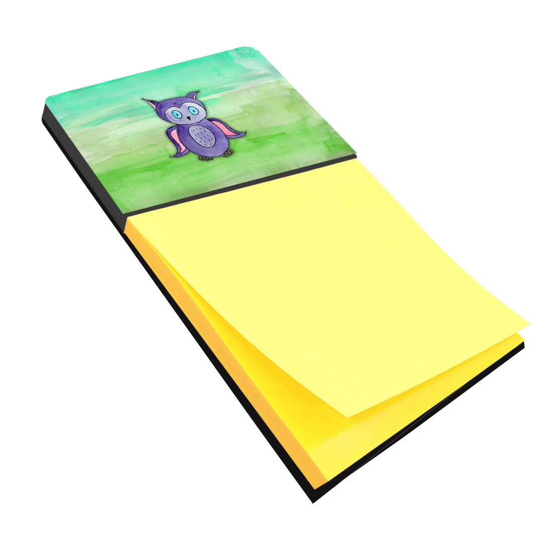 Purple Owl Watercolor Watercolor Sticky Note Holder Refillable Dispenser Desk Accessory 3x3 Pad Gift