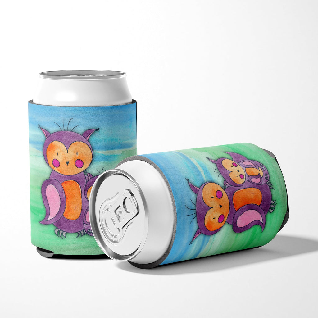 Momma and Baby Owl Watercolor Can or Bottle Hugger Cooler Sleeve for Standard 12 oz Cans, Insulated Foam Beer & Soda Can Hugger Reusable