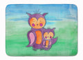 Momma and Baby Owl Watercolor Memory Foam Kitchen Mat Machine Washable Anti-Fatigue Cushion Comfort Bath or Kitchen Rug