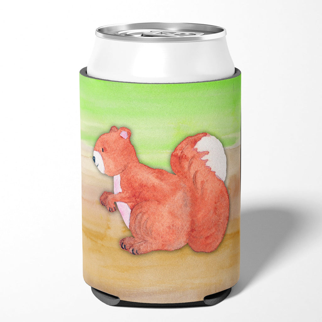 Squirrel Watercolor Can or Bottle Hugger Cooler Sleeve for Standard 12 oz Cans, Insulated Foam Beer & Soda Can Hugger Reusable