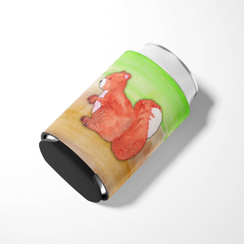Squirrel Watercolor Can or Bottle Hugger Cooler Sleeve for Standard 12 oz Cans, Insulated Foam Beer & Soda Can Hugger Reusable