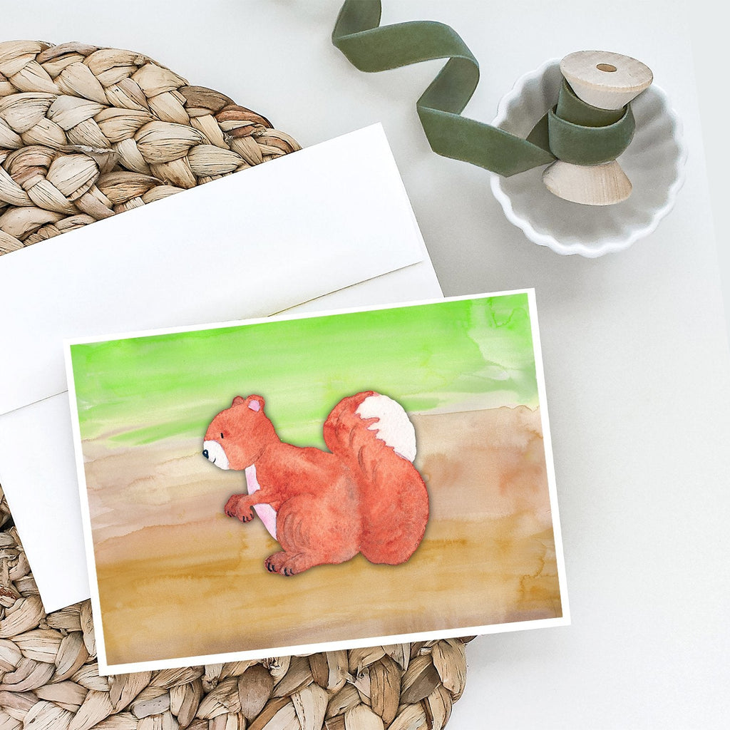 Squirrel Watercolor Greeting Cards Pack of 8 Blank Cards with Envelopes Whimsical A7 Size 5x7