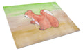 Squirrel Watercolor Cutting Board Tempered Glass Kitchen Cutting Surface, Heat Resistant Chopping, Non-Slip Feet, Food Prep & Serving