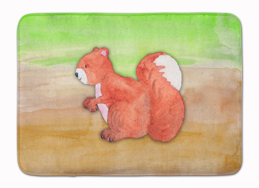 Squirrel Watercolor Memory Foam Kitchen Mat Machine Washable Anti-Fatigue Cushion Comfort Bath or Kitchen Rug