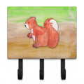 Squirrel Watercolor Leash or Key Holder Wall Hooks, Coat Rack Wall Mount, for Hanging Keys, Towels, Aprons, Leashes