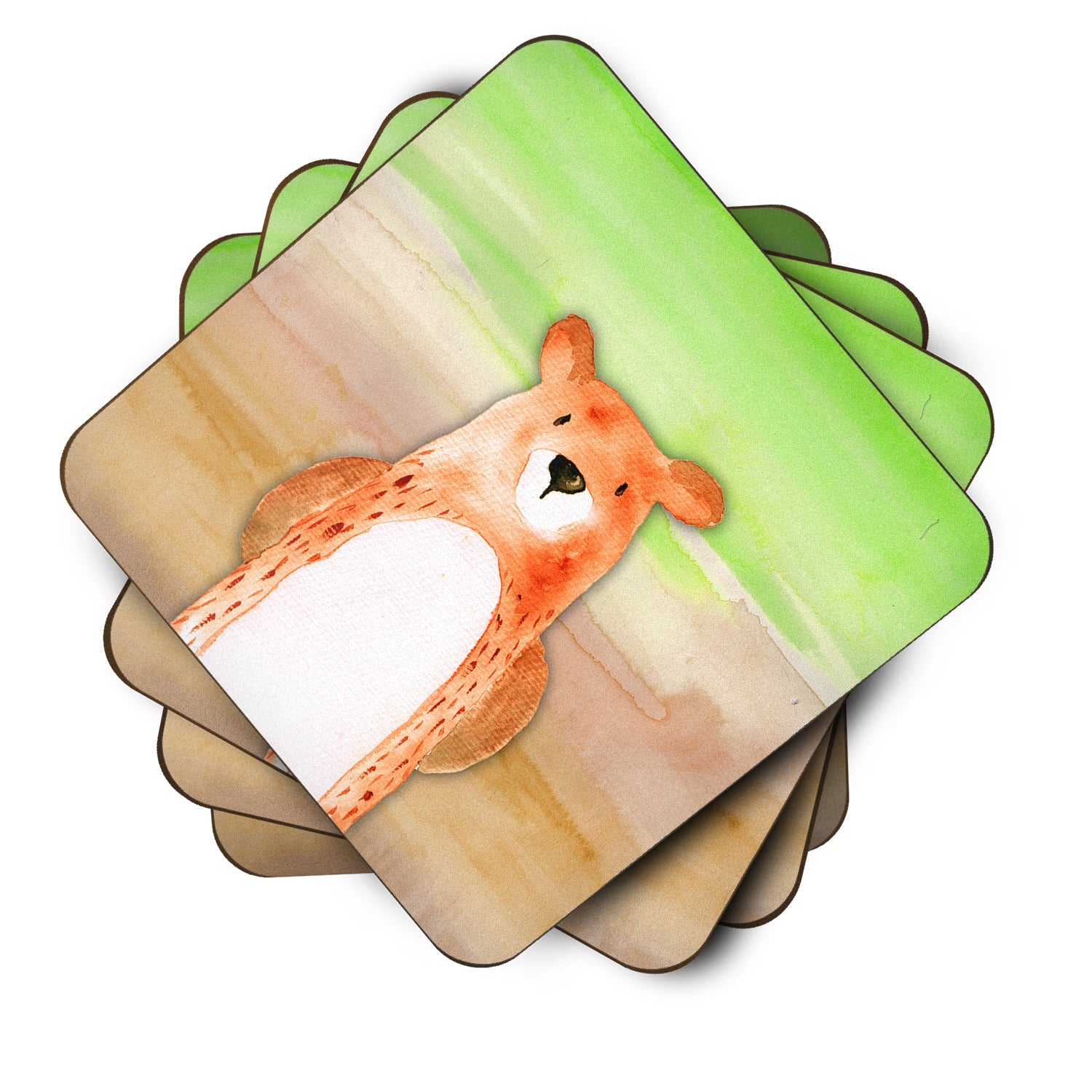 Bear Watercolor Foam Coasters Set of 4 Cup Coasters for Indoor Outdoor, Tabletop Protection, Anti Slip, Mouse pad Material