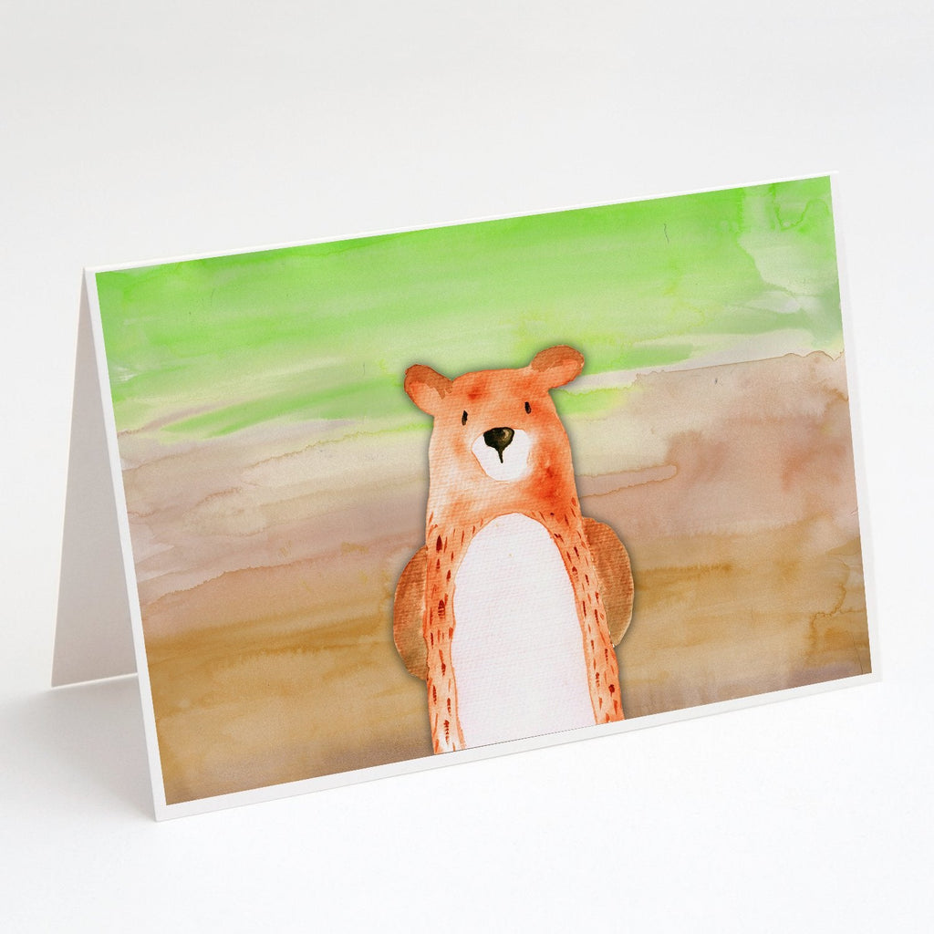 Bear Watercolor Greeting Cards Pack of 8 Blank Cards with Envelopes Whimsical A7 Size 5x7