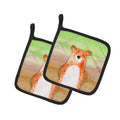 Bear Watercolor Pot Holder Set of 2 Heat Resistant Quilted Hot Pads 7.5 x 7.5 Inch, Insulated Kitchen Trivets for Cooking & Baking