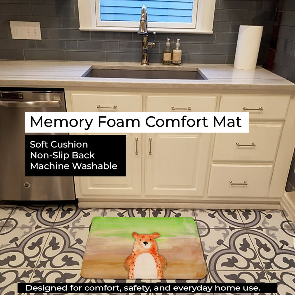Bear Watercolor Memory Foam Kitchen Mat Machine Washable Anti-Fatigue Cushion Comfort Bath or Kitchen Rug