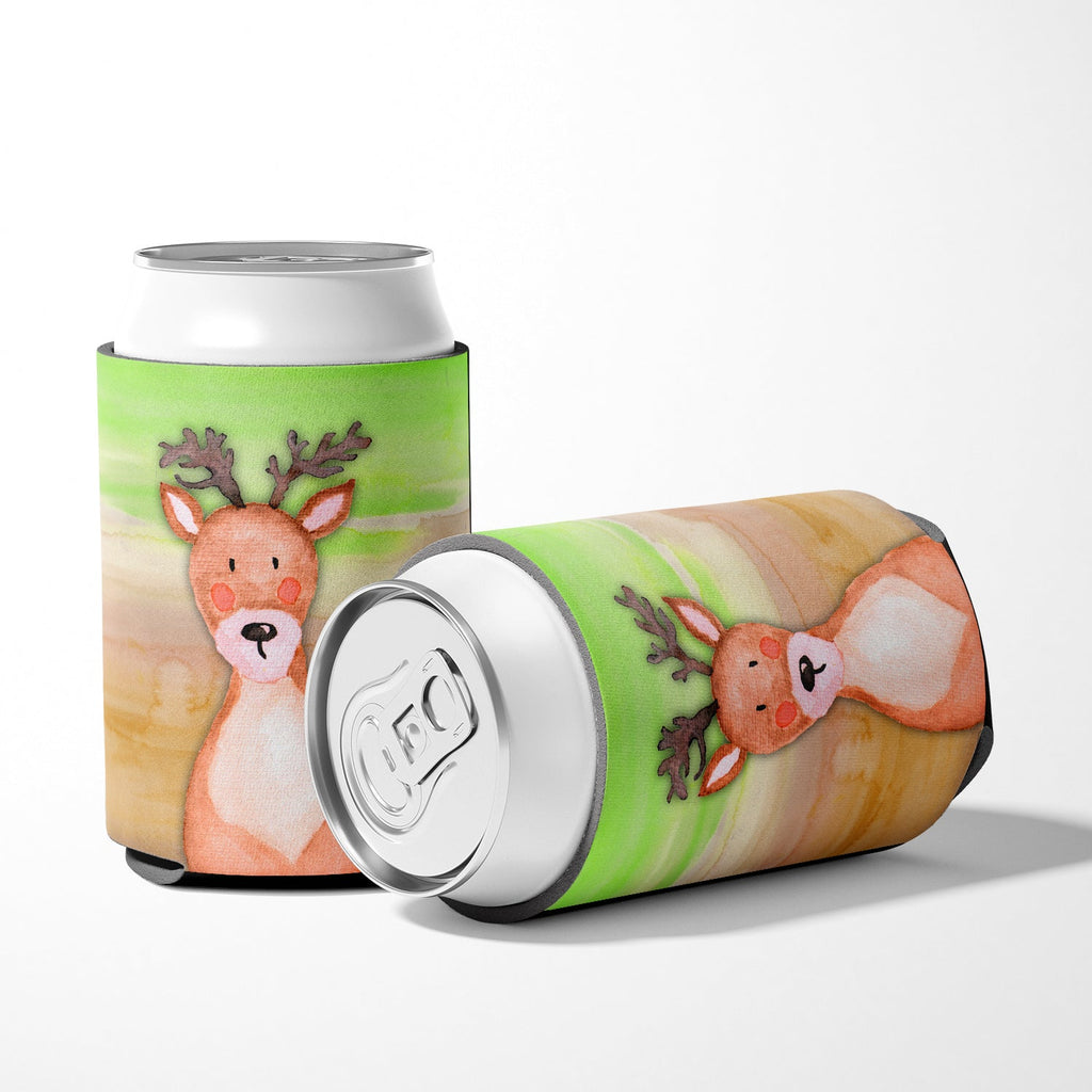 Deer Watercolor Can or Bottle Hugger Cooler Sleeve for Standard 12 oz Cans, Insulated Foam Beer & Soda Can Hugger Reusable