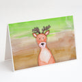 Deer Watercolor Greeting Cards Pack of 8 Blank Cards with Envelopes Whimsical A7 Size 5x7