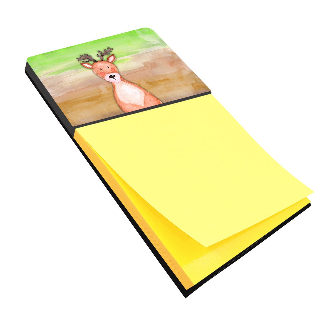 Deer Watercolor Watercolor Sticky Note Holder Refillable Dispenser Desk Accessory 3x3 Pad Gift