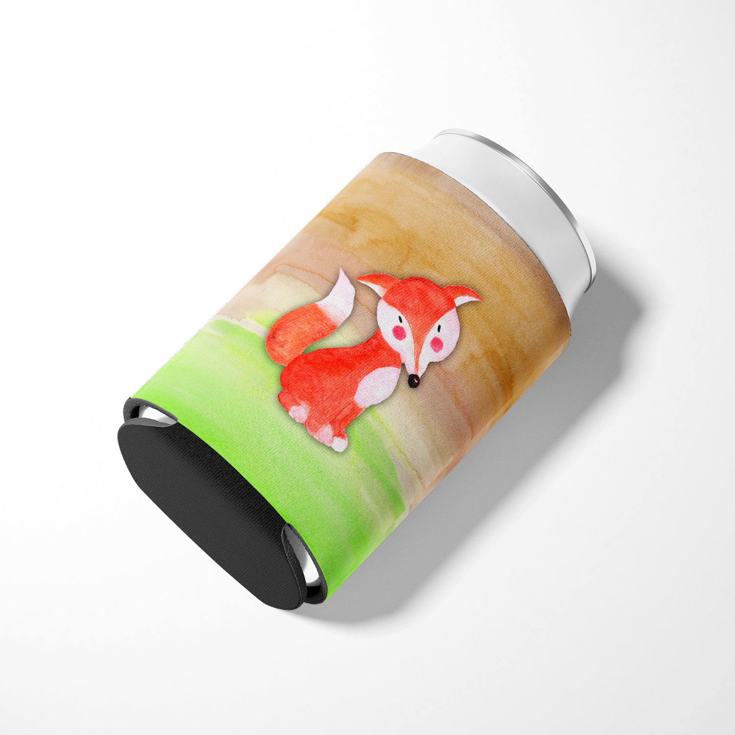 Fox Watercolor Can or Bottle Hugger Cooler Sleeve for Standard 12 oz Cans, Insulated Foam Beer & Soda Can Hugger Reusable
