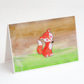 Fox Watercolor Greeting Cards Pack of 8 Blank Cards with Envelopes Whimsical A7 Size 5x7