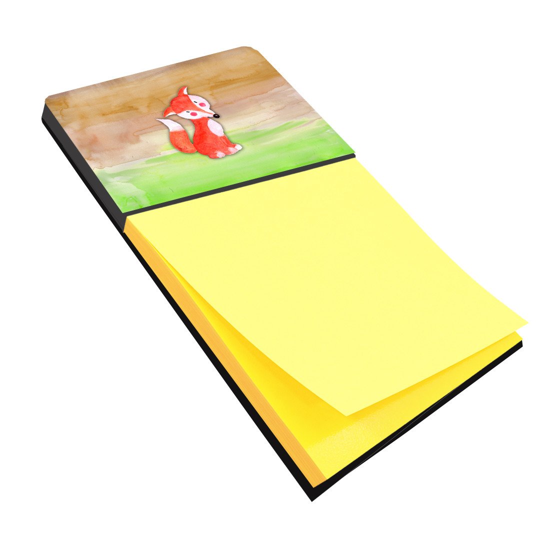 Fox Watercolor Watercolor Sticky Note Holder Refillable Dispenser Desk Accessory 3x3 Pad Gift