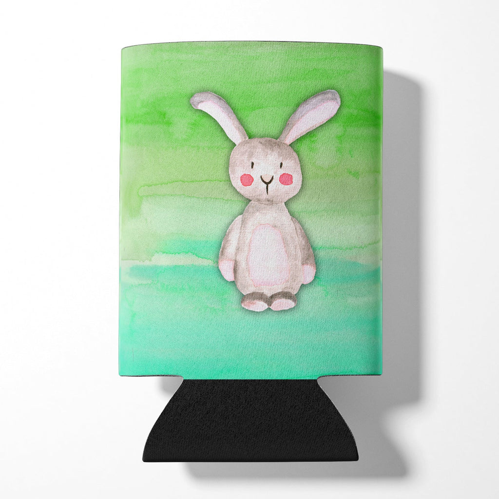 Bunny Rabbit Watercolor Can or Bottle Hugger Cooler Sleeve for Standard 12 oz Cans, Insulated Foam Beer & Soda Can Hugger Reusable