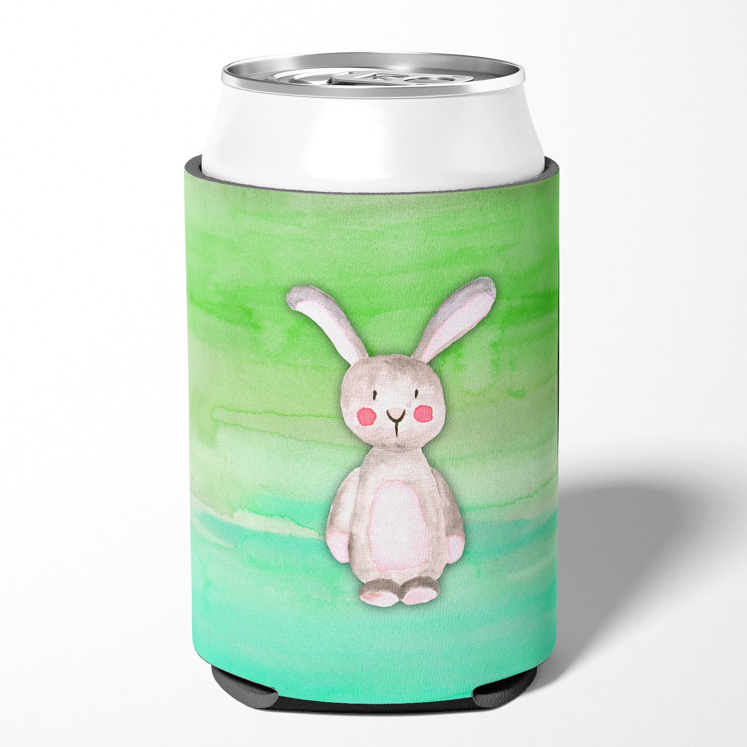 Bunny Rabbit Watercolor Can or Bottle Hugger Cooler Sleeve for Standard 12 oz Cans, Insulated Foam Beer & Soda Can Hugger Reusable