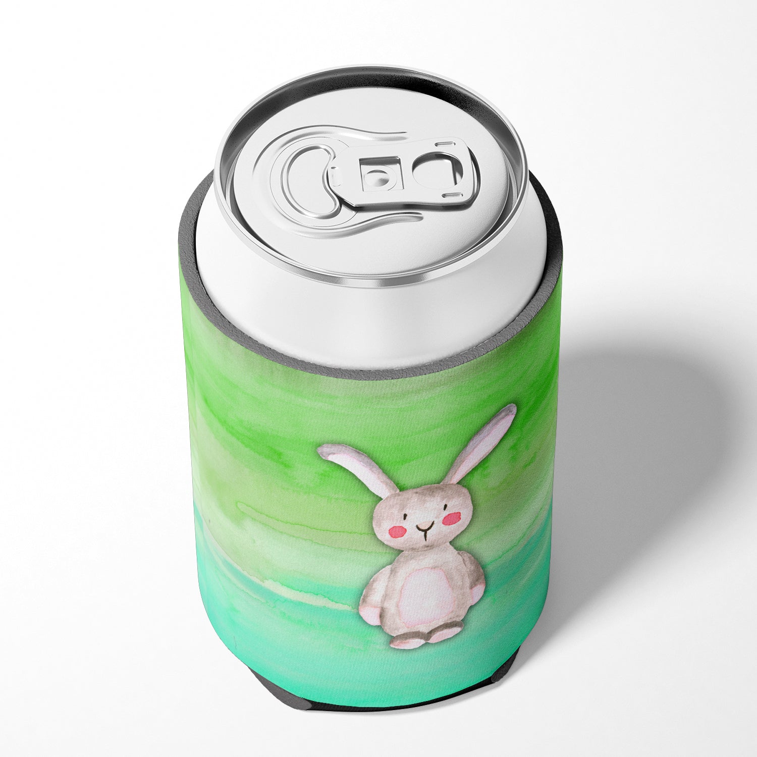 Bunny Rabbit Watercolor Can or Bottle Hugger Cooler Sleeve for Standard 12 oz Cans, Insulated Foam Beer & Soda Can Hugger Reusable