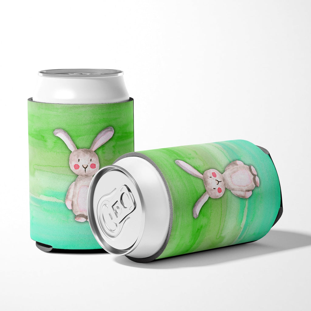 Bunny Rabbit Watercolor Can or Bottle Hugger Cooler Sleeve for Standard 12 oz Cans, Insulated Foam Beer & Soda Can Hugger Reusable