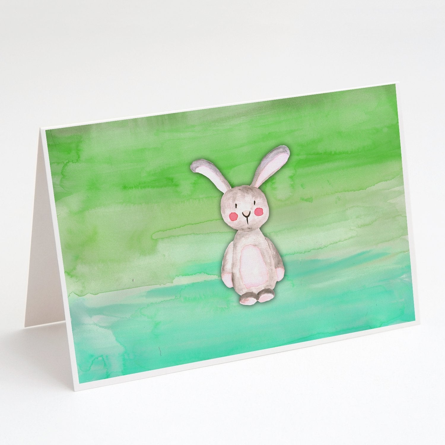 Bunny Rabbit Watercolor Greeting Cards Pack of 8 Blank Cards with Envelopes Whimsical A7 Size 5x7