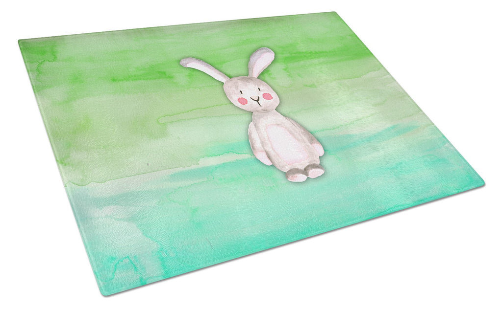 Bunny Rabbit Watercolor Cutting Board Tempered Glass Kitchen Cutting Surface, Heat Resistant Chopping, Non-Slip Feet, Food Prep & Serving