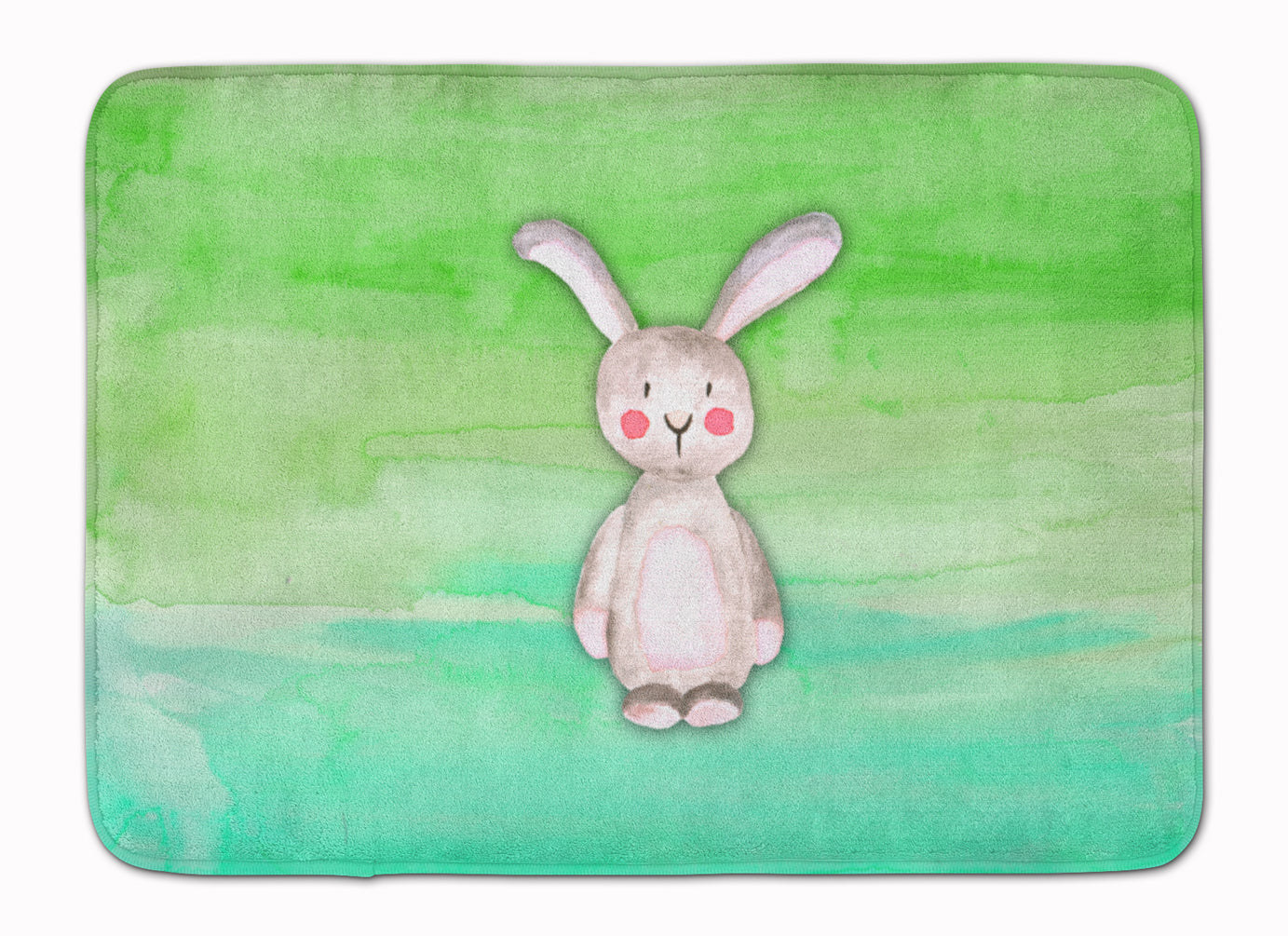 Bunny Rabbit Watercolor Memory Foam Kitchen Mat Machine Washable Anti-Fatigue Cushion Comfort Bath or Kitchen Rug