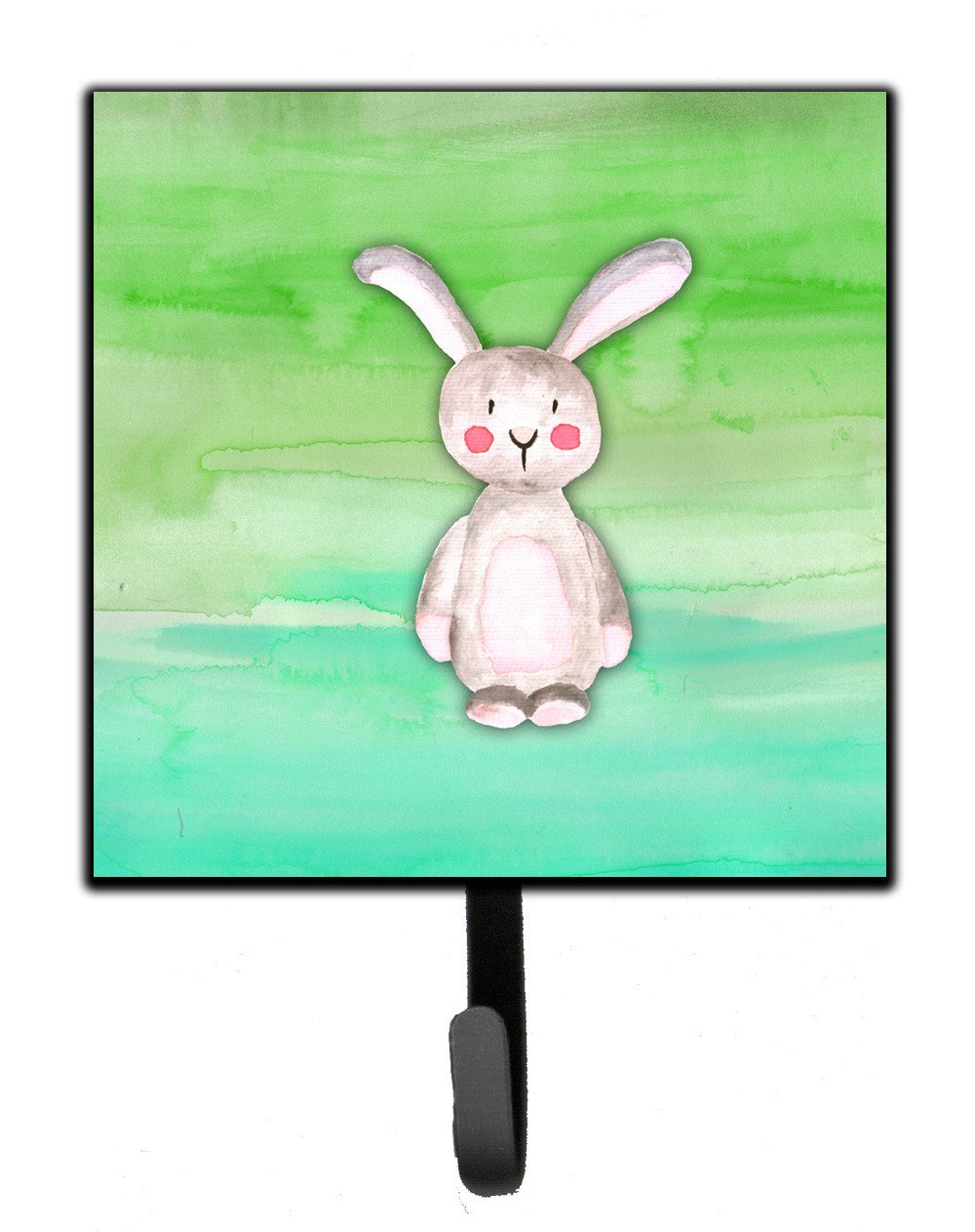 Bunny Rabbit Watercolor Leash or Key Holder Wall Hooks, Key Hooks Holder, Coat Rack Wall Mount, Coat Hooks, Hooks for Hanging Keys, Towels, Aprons, Leashes