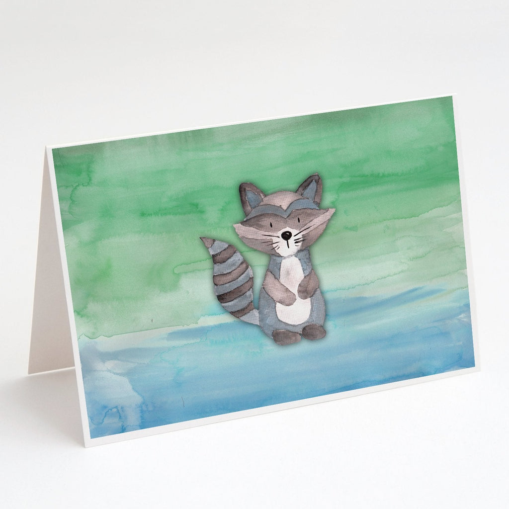 Raccoon Watercolor Greeting Cards Pack of 8 Blank Cards with Envelopes Whimsical A7 Size 5x7