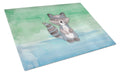 Raccoon Watercolor Cutting Board Tempered Glass Kitchen Cutting Surface, Heat Resistant Chopping, Non-Slip Feet, Food Prep & Serving