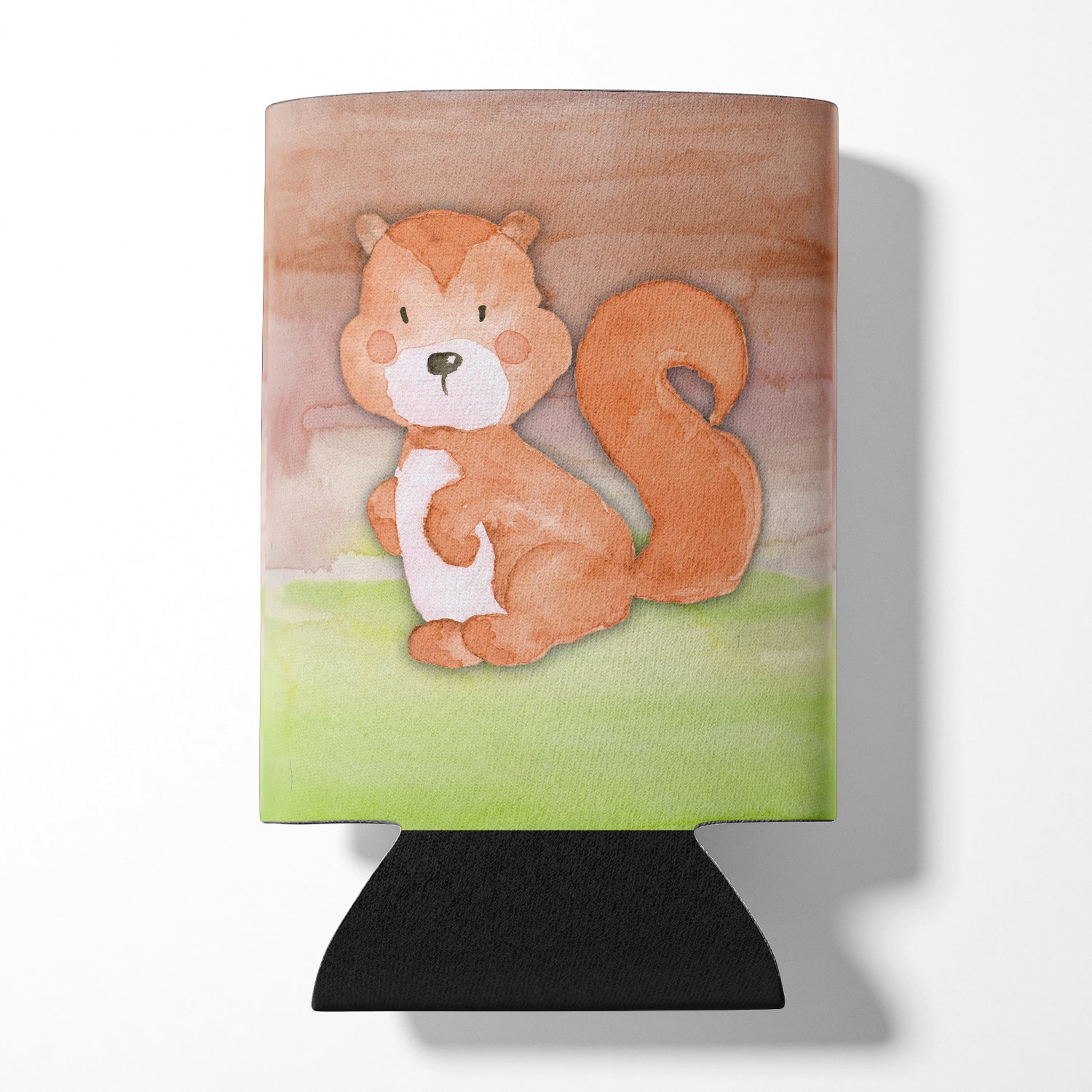 Squirrel Watercolor Can or Bottle Hugger Cooler Sleeve for Standard 12 oz Cans, Insulated Foam Beer & Soda Can Hugger Reusable
