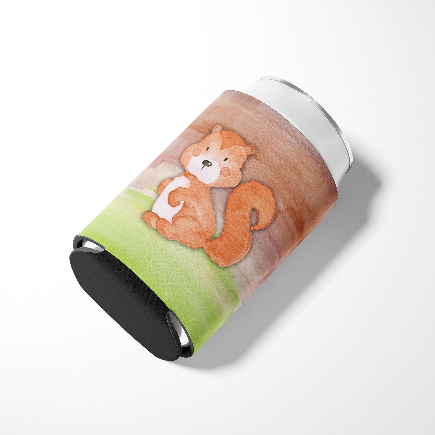 Squirrel Watercolor Can or Bottle Hugger Cooler Sleeve for Standard 12 oz Cans, Insulated Foam Beer & Soda Can Hugger Reusable