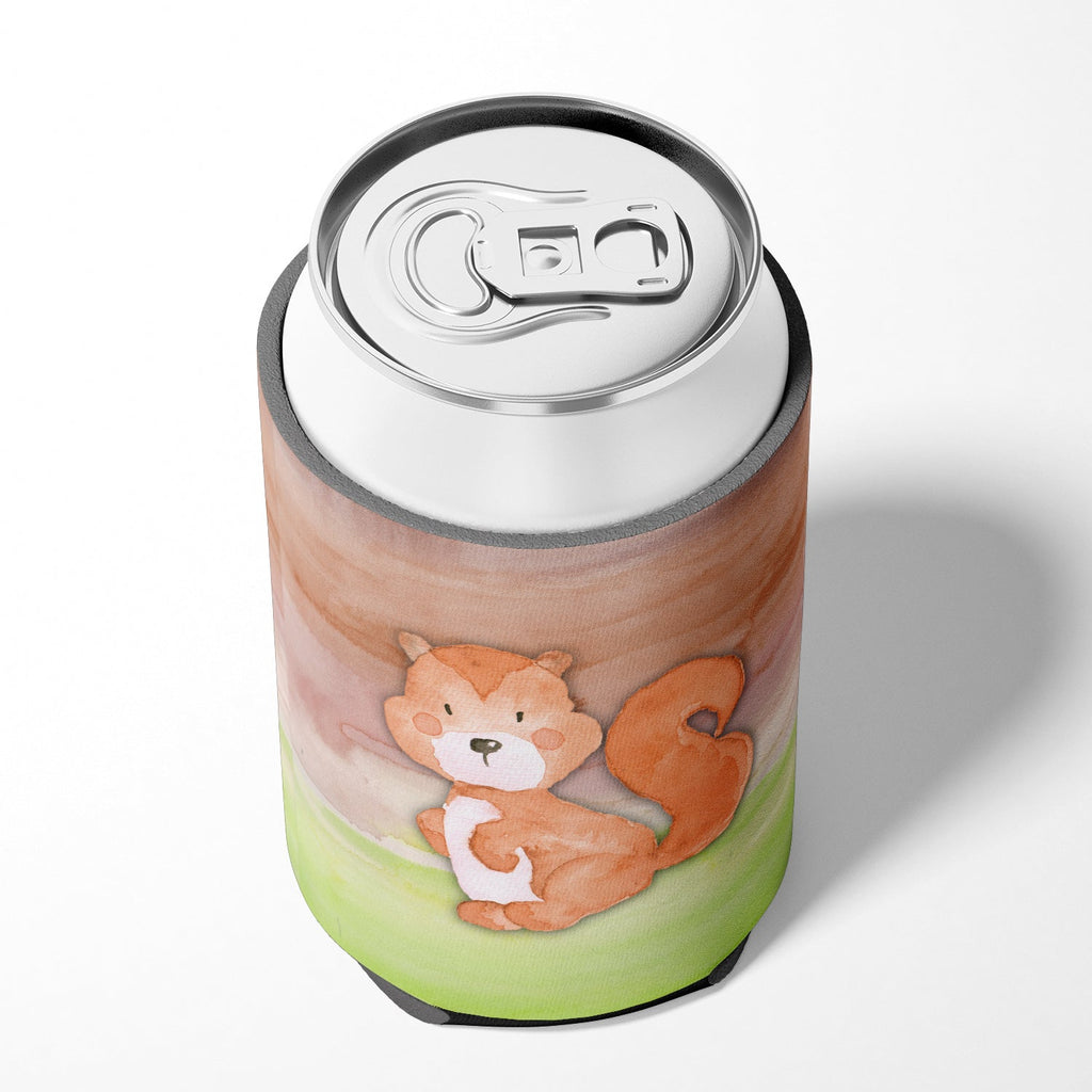 Squirrel Watercolor Can or Bottle Hugger Cooler Sleeve for Standard 12 oz Cans, Insulated Foam Beer & Soda Can Hugger Reusable