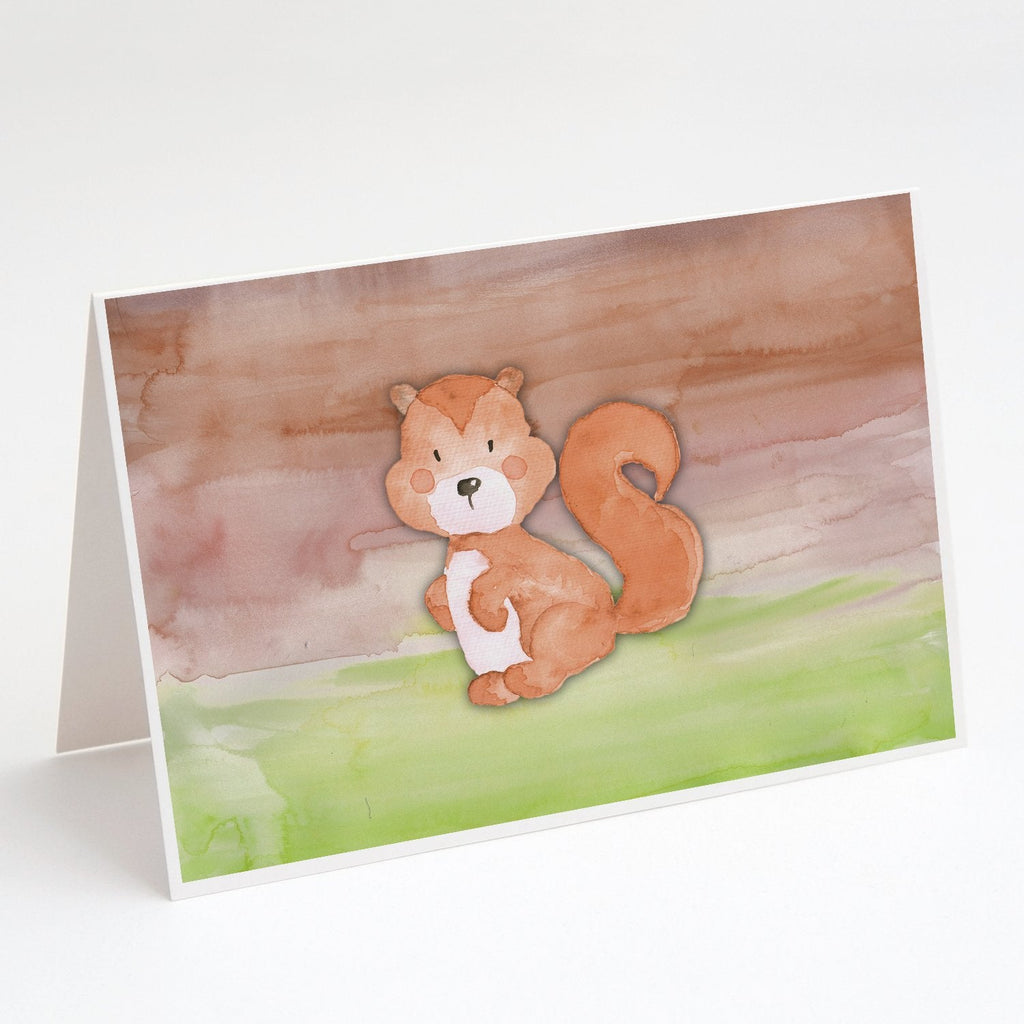 Squirrel Watercolor Greeting Cards Pack of 8 Blank Cards with Envelopes Whimsical A7 Size 5x7