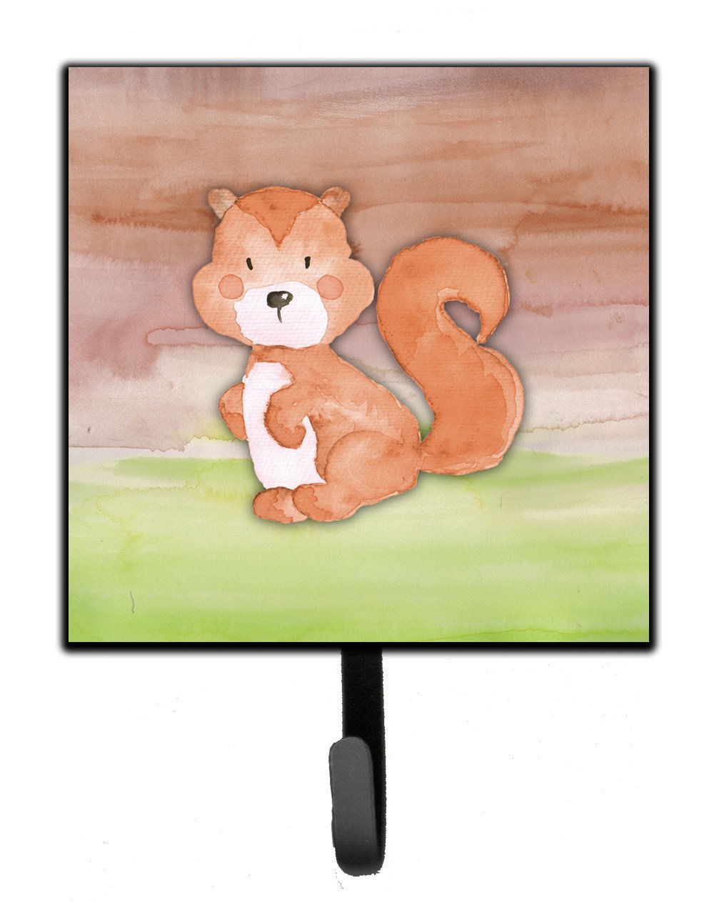 Squirrel Watercolor Leash or Key Holder Wall Hooks, Key Hooks Holder, Coat Rack Wall Mount, Coat Hooks, Hooks for Hanging Keys, Towels, Aprons, Leashes