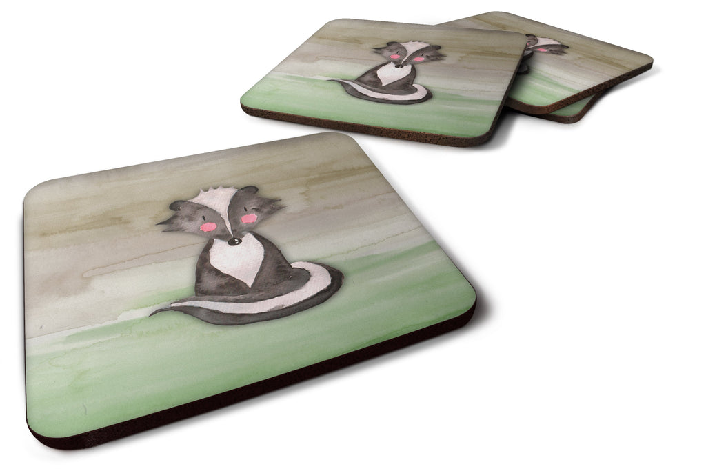 Badger Watercolor Foam Coasters Set of 4 Cup Coasters for Indoor Outdoor, Tabletop Protection, Anti Slip, Mouse pad Material