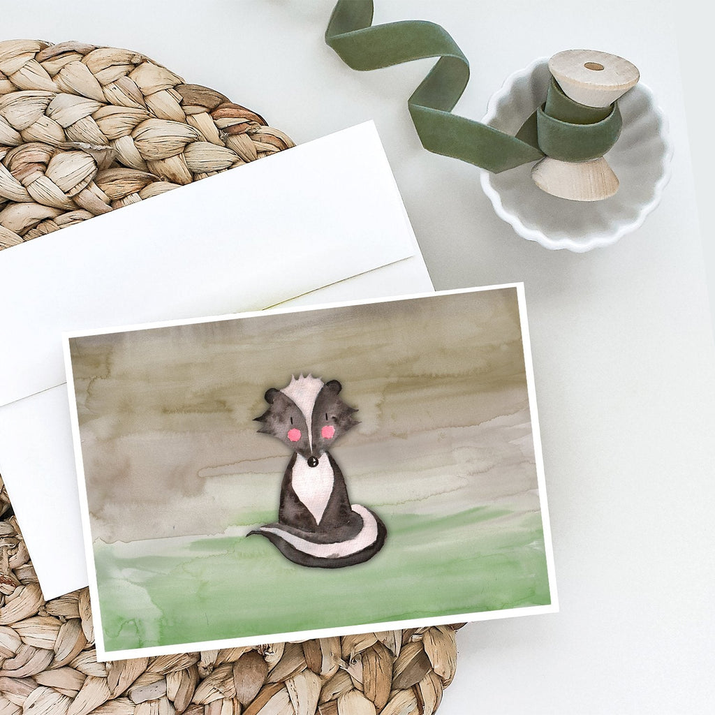 Badger Watercolor Greeting Cards Pack of 8 Blank Cards with Envelopes Whimsical A7 Size 5x7