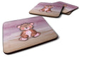 Bear Cub Watercolor Foam Coasters Set of 4 Cup Coasters for Indoor Outdoor, Tabletop Protection, Anti Slip, Mouse pad Material