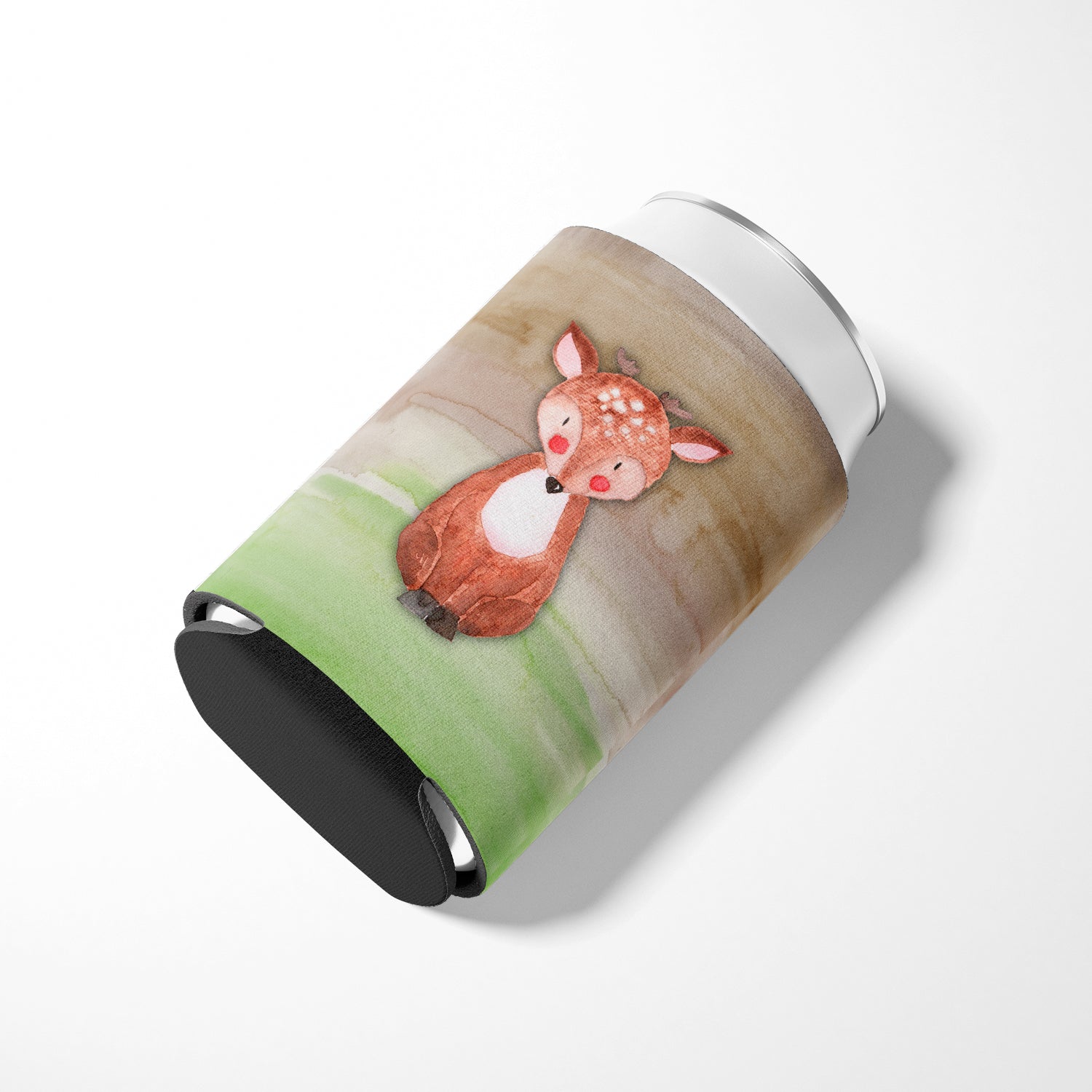 Baby Deer Watercolor Can or Bottle Hugger Cooler Sleeve for Standard 12 oz Cans, Insulated Foam Beer & Soda Can Hugger Reusable
