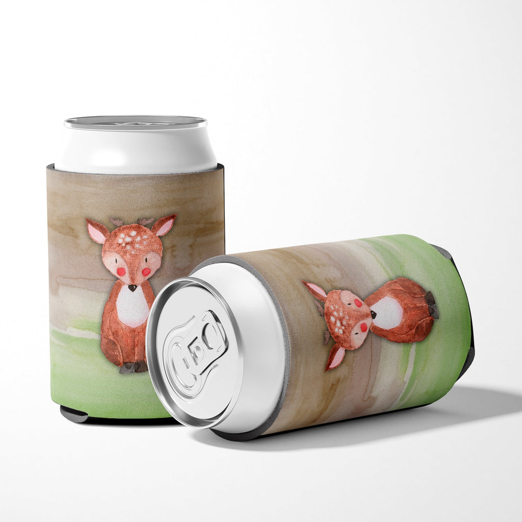 Baby Deer Watercolor Can or Bottle Hugger Cooler Sleeve for Standard 12 oz Cans, Insulated Foam Beer & Soda Can Hugger Reusable