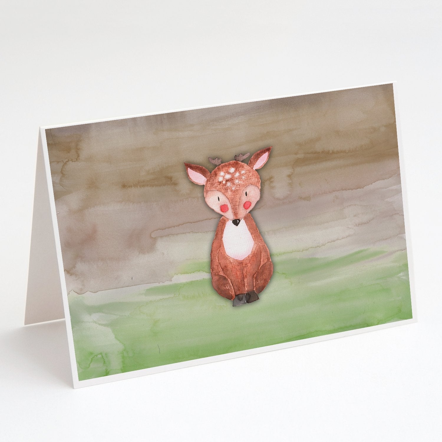 Baby Deer Watercolor Greeting Cards Pack of 8 Blank Cards with Envelopes Whimsical A7 Size 5x7