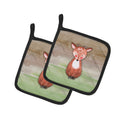 Baby Deer Watercolor Pot Holder Set of 2 Heat Resistant Quilted Hot Pads 7.5 x 7.5 Inch, Insulated Kitchen Trivets for Cooking & Baking