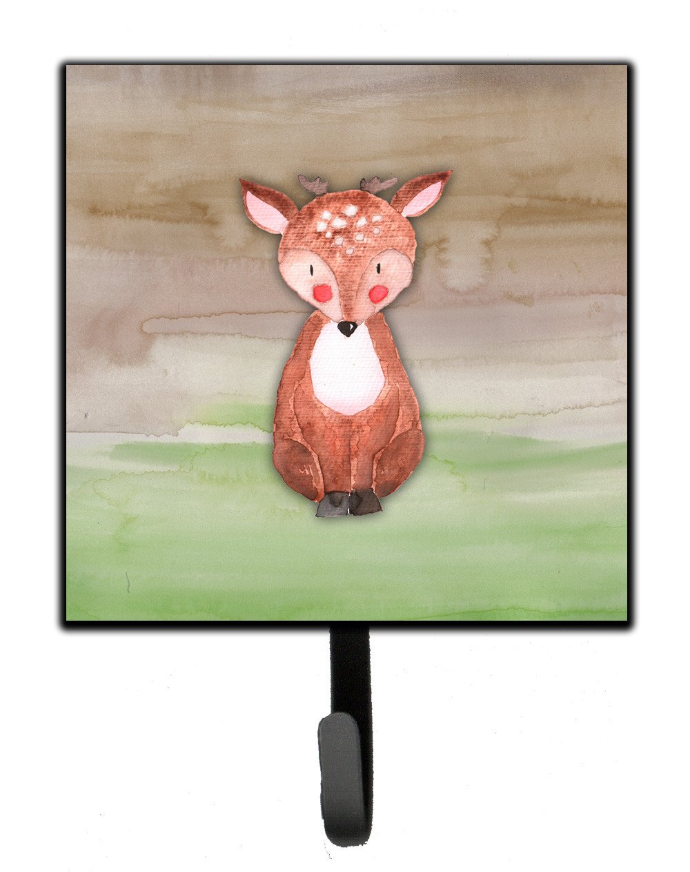 Baby Deer Watercolor Leash or Key Holder Wall Hooks, Key Hooks Holder, Coat Rack Wall Mount, Coat Hooks, Hooks for Hanging Keys, Towels, Aprons, Leashes