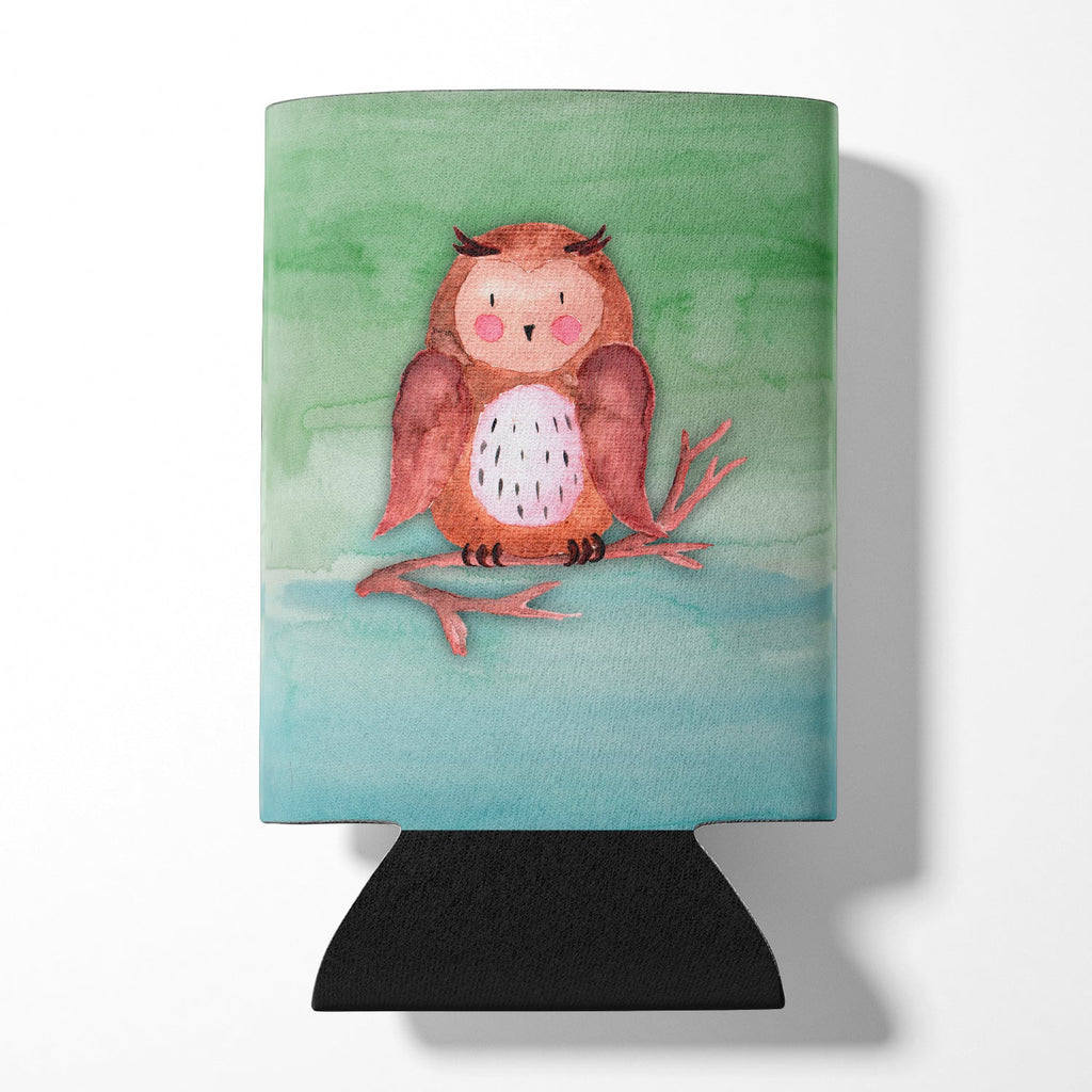 Brown Owl Watercolor Can or Bottle Hugger Cooler Sleeve for Standard 12 oz Cans, Insulated Foam Beer & Soda Can Hugger Reusable