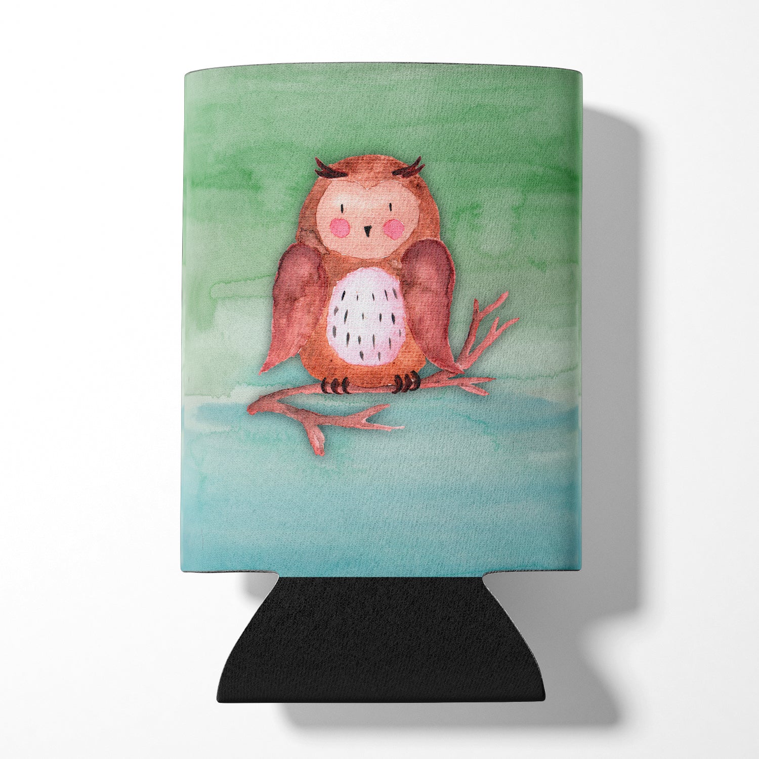 Brown Owl Watercolor Can or Bottle Hugger Cooler Sleeve for Standard 12 oz Cans, Insulated Foam Beer & Soda Can Hugger Reusable