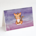 Tiger Cub Watercolor Greeting Cards Pack of 8 Blank Cards with Envelopes Whimsical A7 Size 5x7