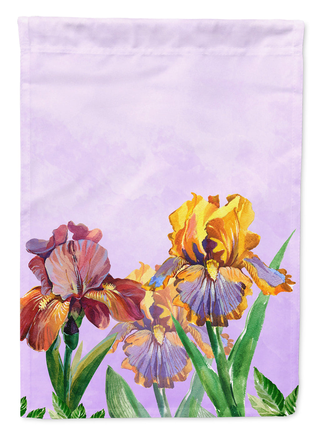 Purple and Yellow Iris House Flag 28x40 Porch Sleeve Pole Decorative Outside Yard Banner Artwork Wall Hanging, Polyester