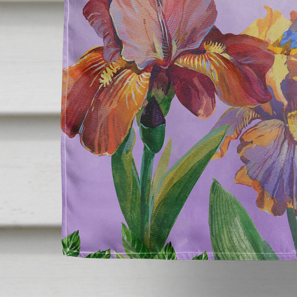Purple and Yellow Iris House Flag 28x40 Porch Sleeve Pole Decorative Outside Yard Banner Artwork Wall Hanging, Polyester