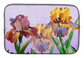 Purple and Yellow Iris Dish Drying Mat Absorbent Dish Drying Mat Pad for Kitchen Counter Dish Drainer Mat for Countertop, 14 x 21", Multicolor